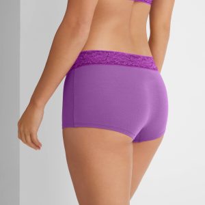 Women's Second Skin Boyshort, Lace Waist