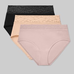 Women's Second Skin High-Rise Brief, Lace Waist (3-Pack)